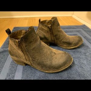Distressed Gray Booties